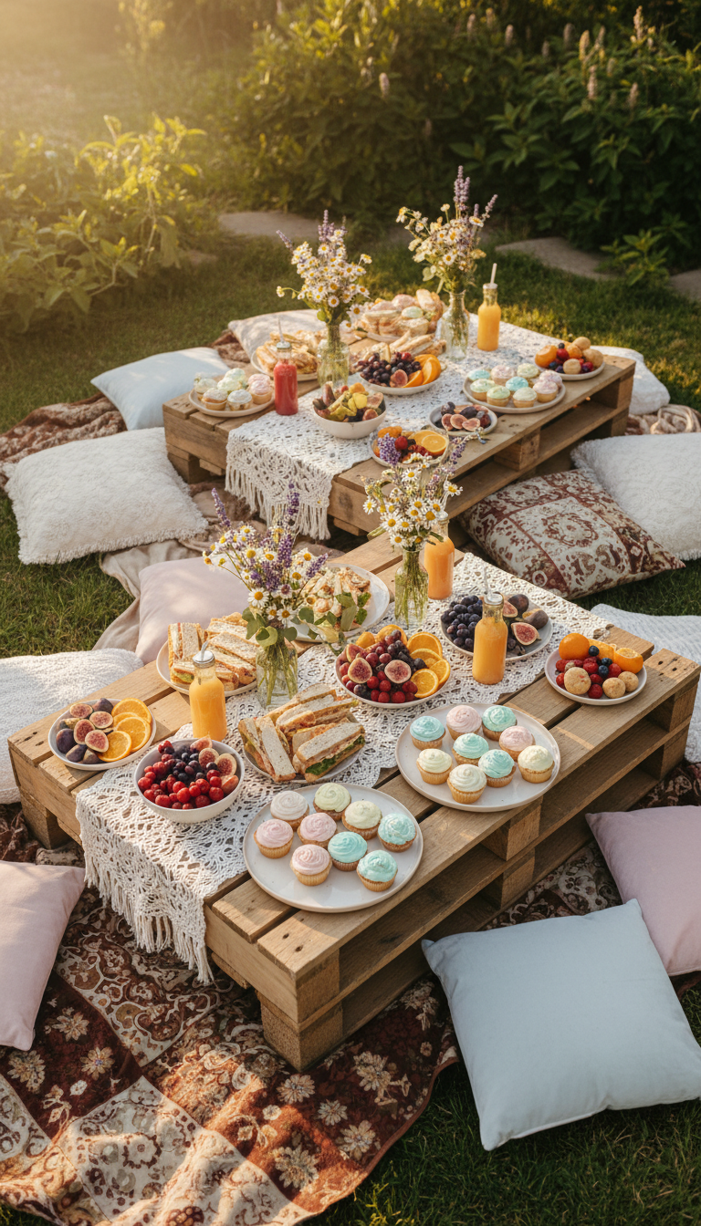 Boho Picnic Feast Setup