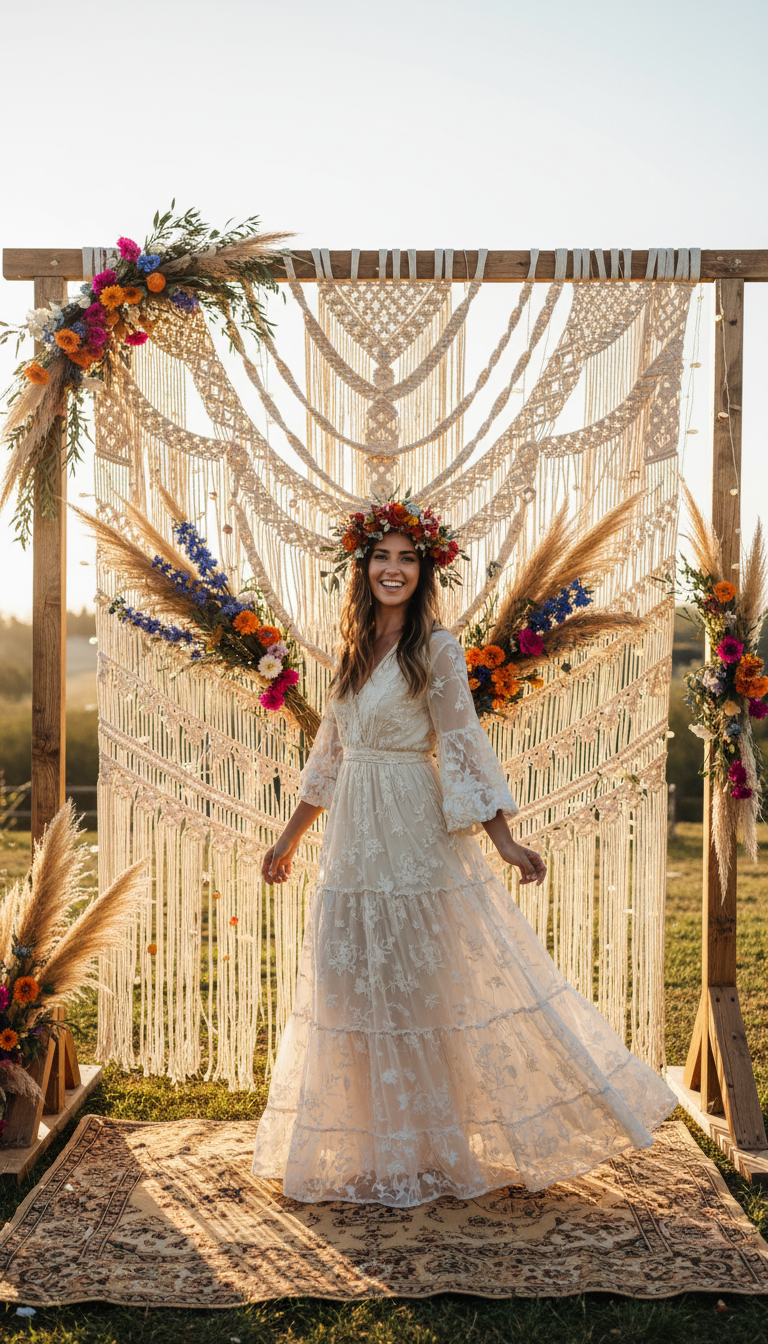 Macrame Photo Booth Backdrop