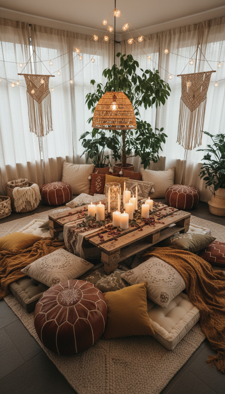 Cozy Floor Seating & Plush Poufs