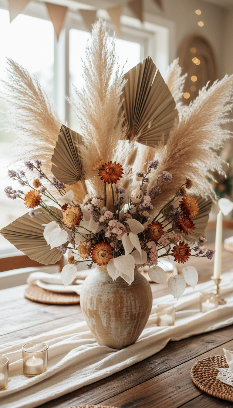 Rustic Pampas & Dried Floral Centerpieces