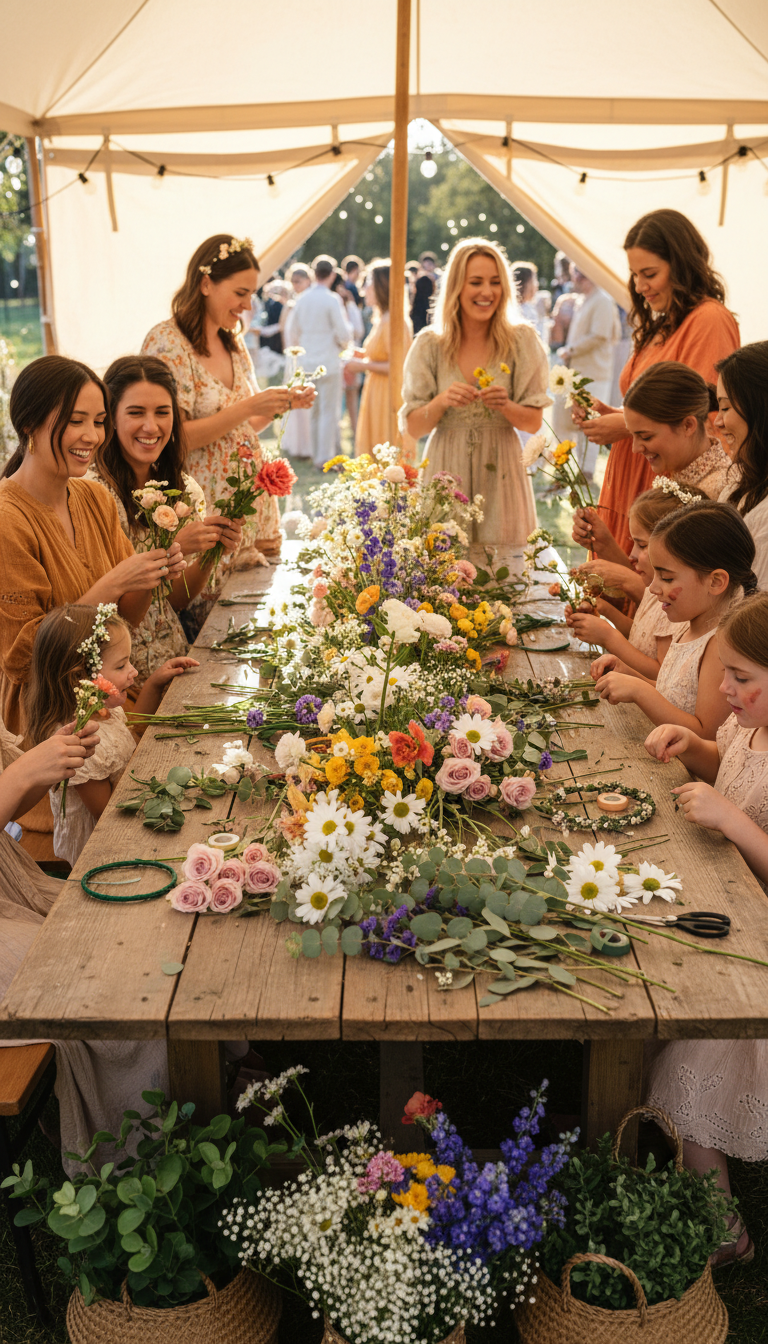 Interactive Floral Crown Creation Station