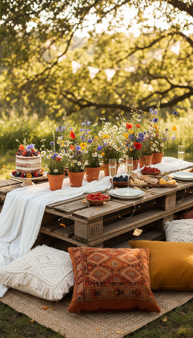 Rustic Wooden Pallet Picnic Table
