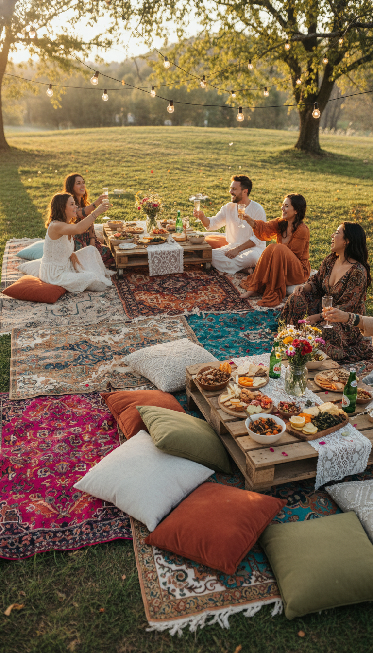 Cozy Low-Seating Picnic Style