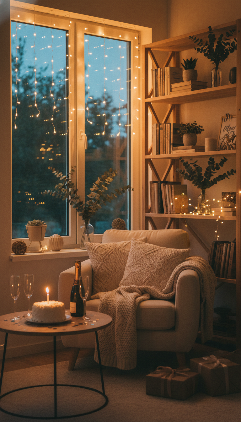 Warm String Lights & Greenery