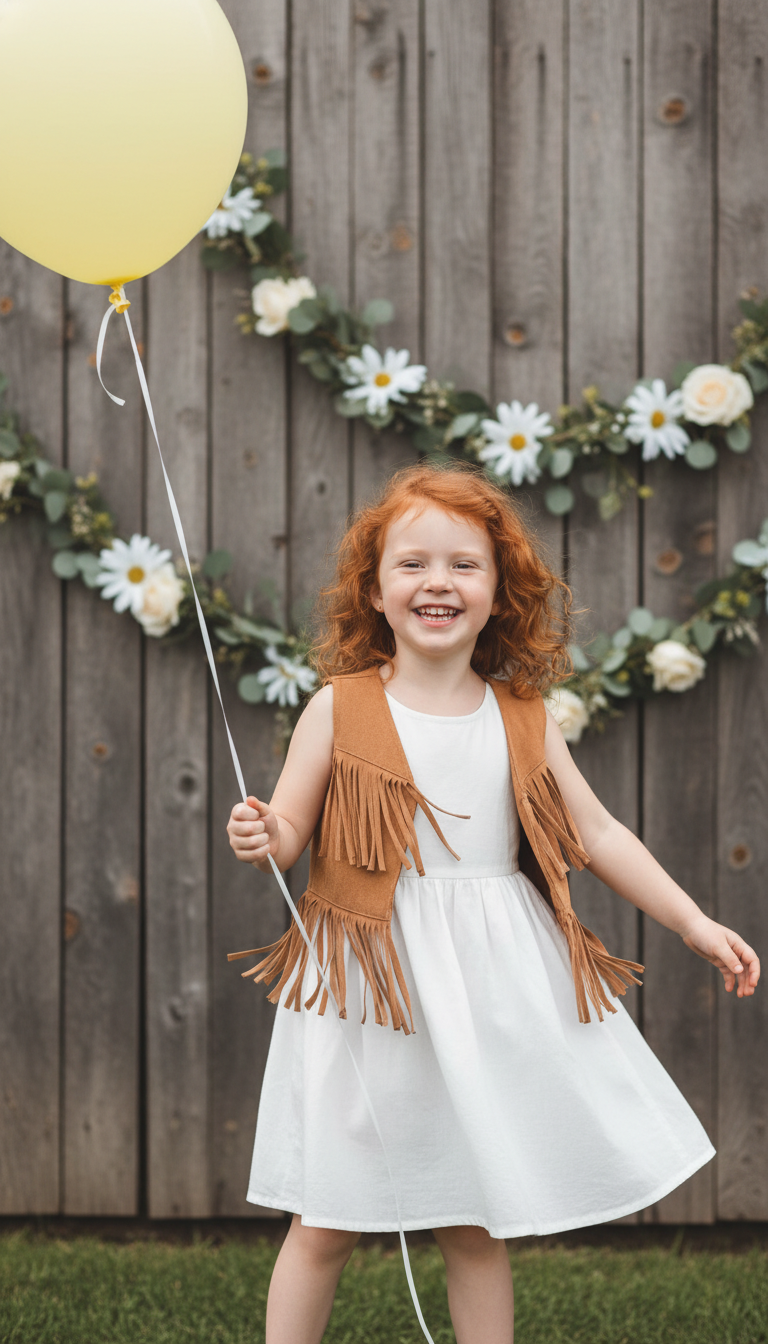 Fringe Vest over a Simple Dress