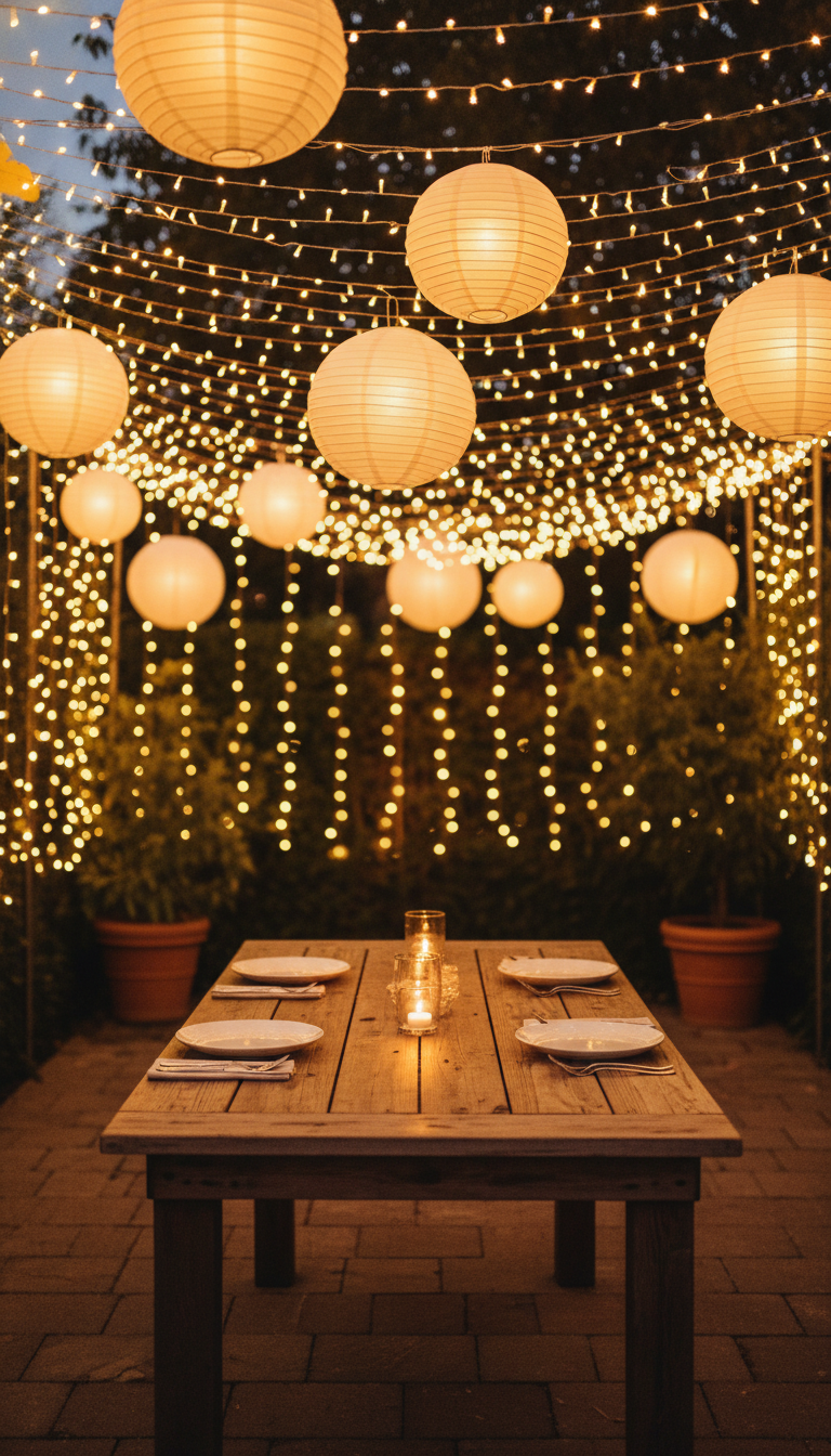 Warm String Lights & Lanterns
