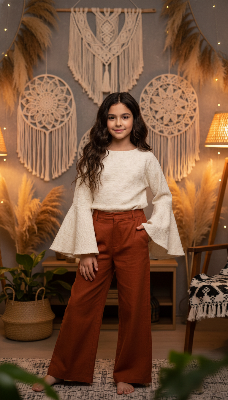 Bell Sleeves & Wide-Leg Trousers