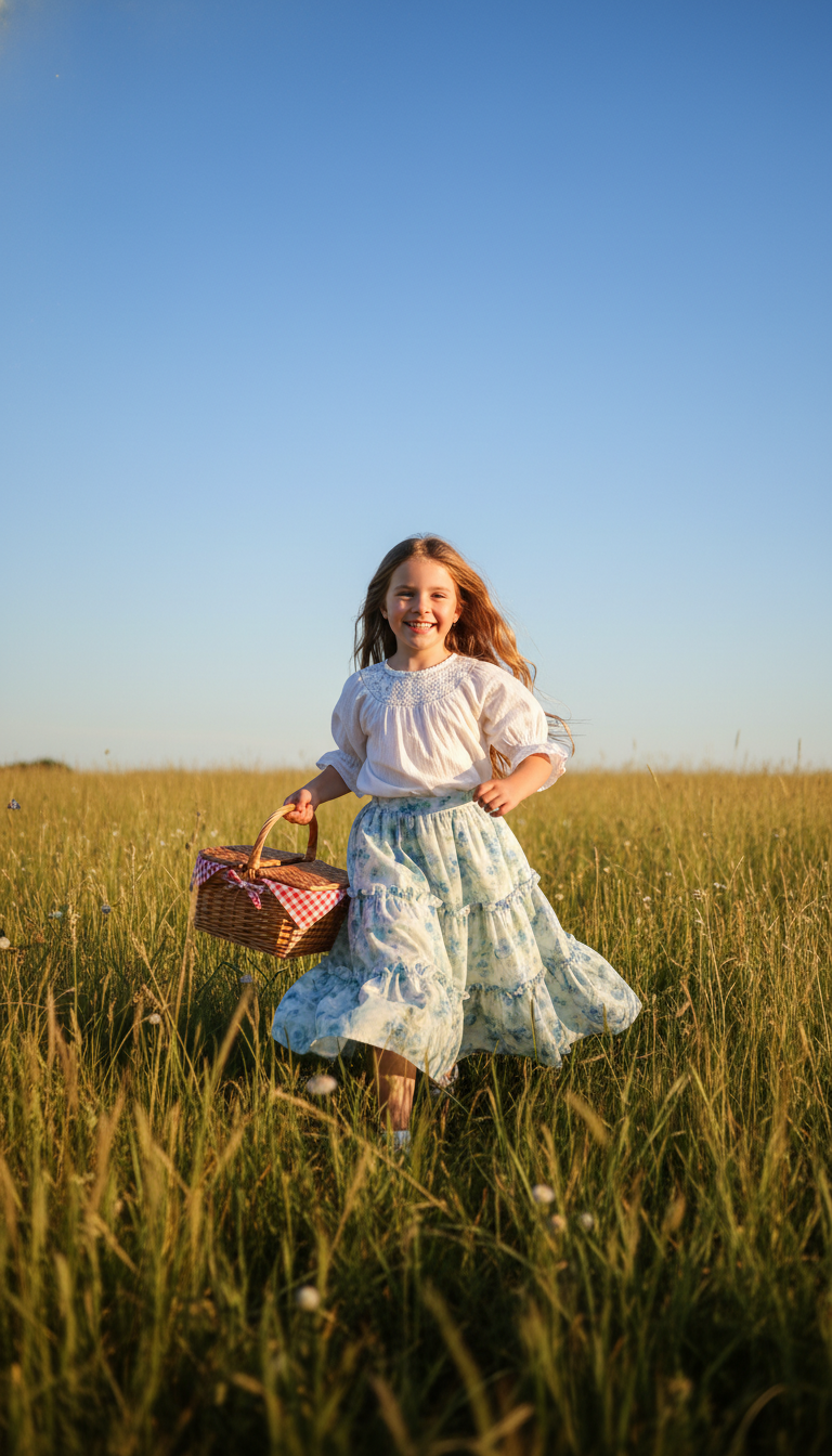 Tiered Skirt & Peasant Blouse