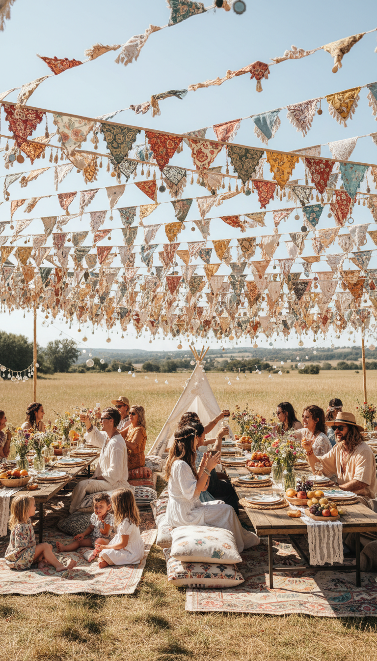 Boho Bunting Bash Invites