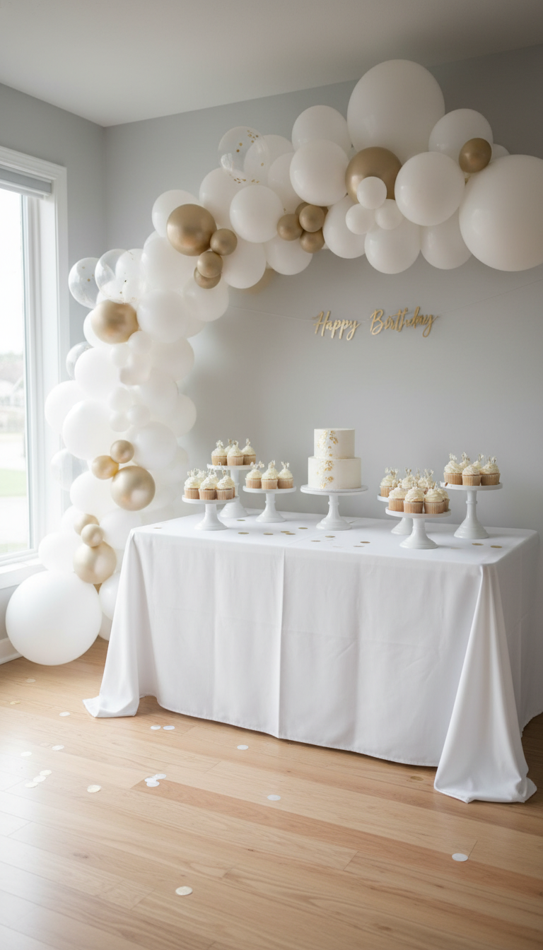 Chic Monochromatic Balloon Arch