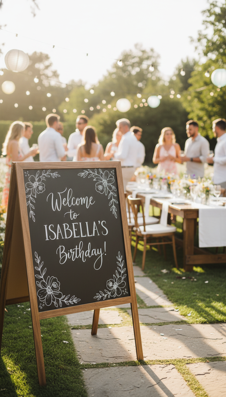 Chalkboard Welcome Sign & Menu Display
