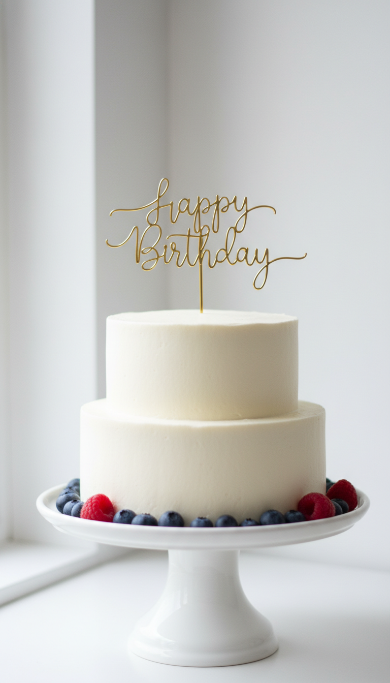 Minimalist Cake Topper & Stand Focus