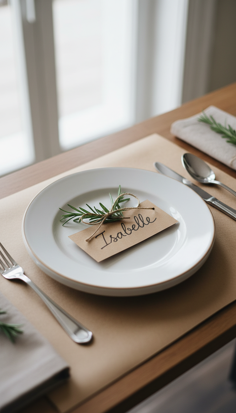 Personalized Place Settings with Kraft Paper