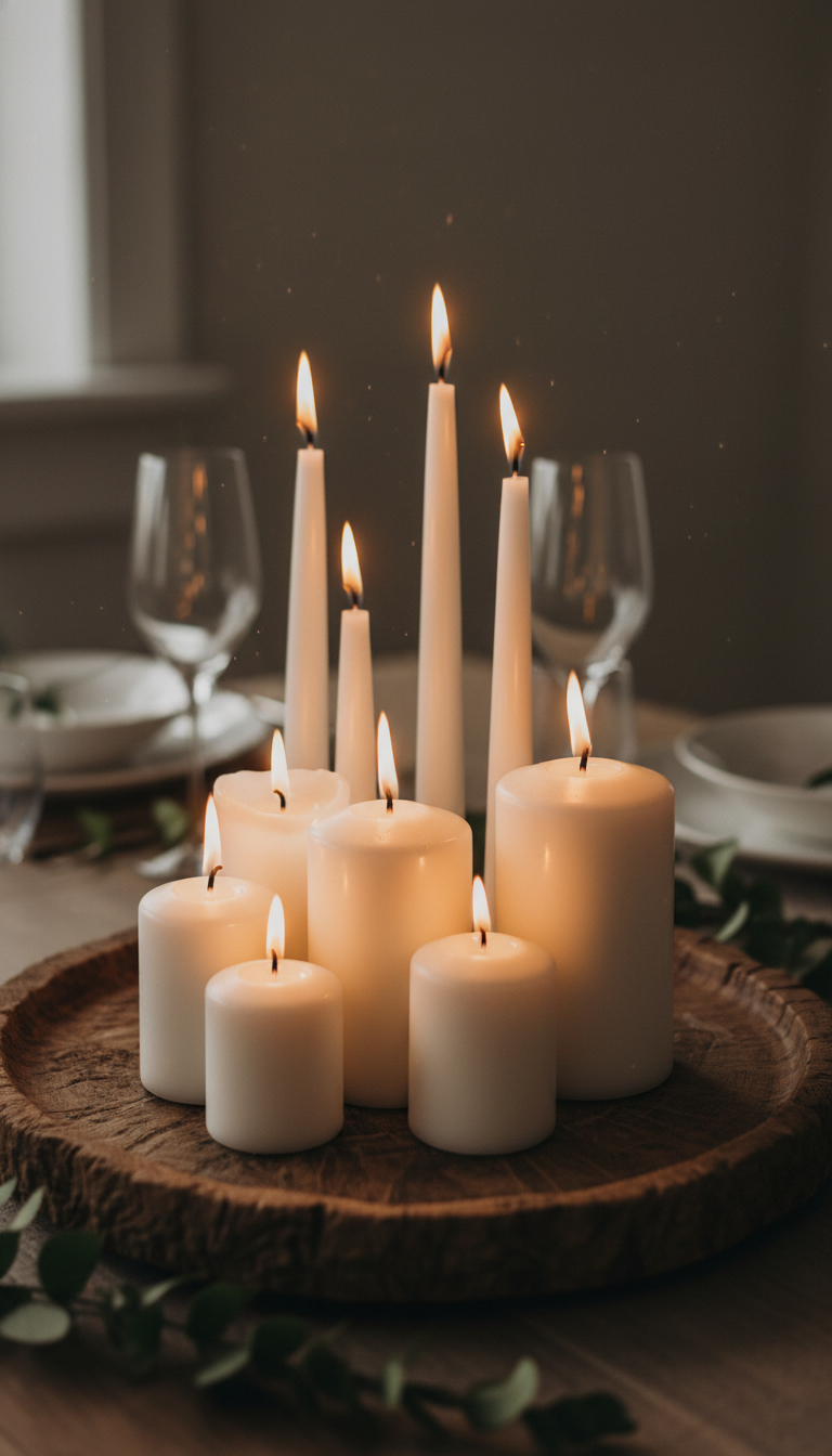 Elegant Candle Cluster Centerpiece