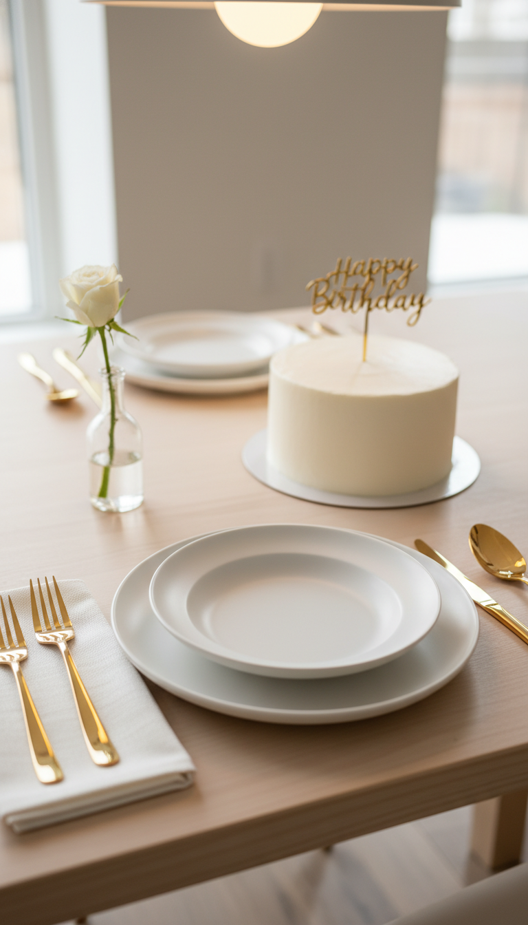 Crisp White & Gold Tableware