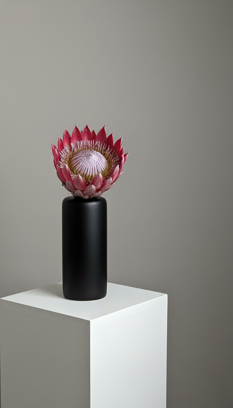 Statement Vase with Single Bloom