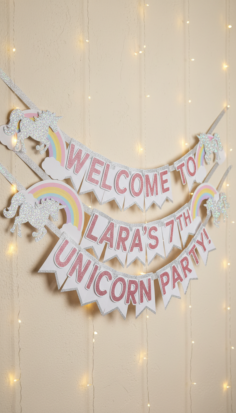 Personalized Unicorn Welcome Banner