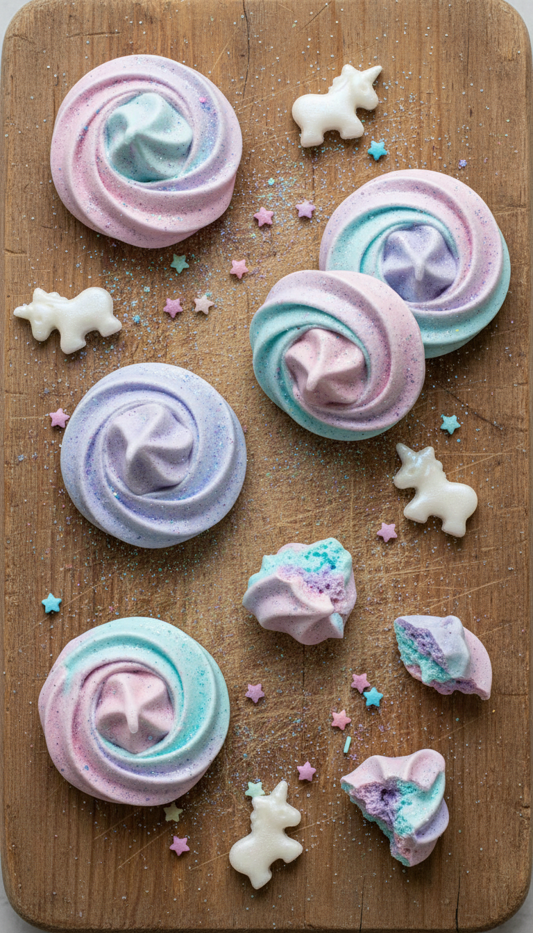 Unicorn 'Poo' Meringues