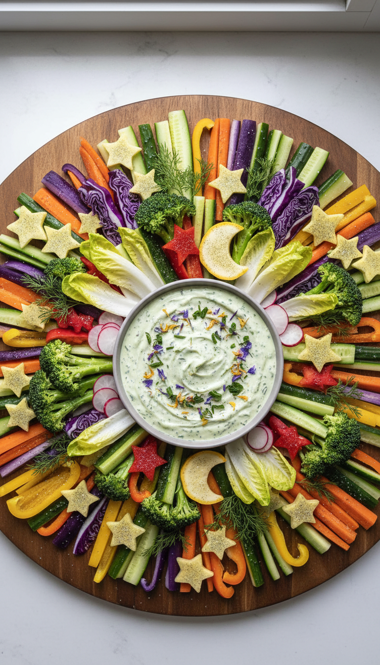 Enchanted Forest Veggie Dip Platter