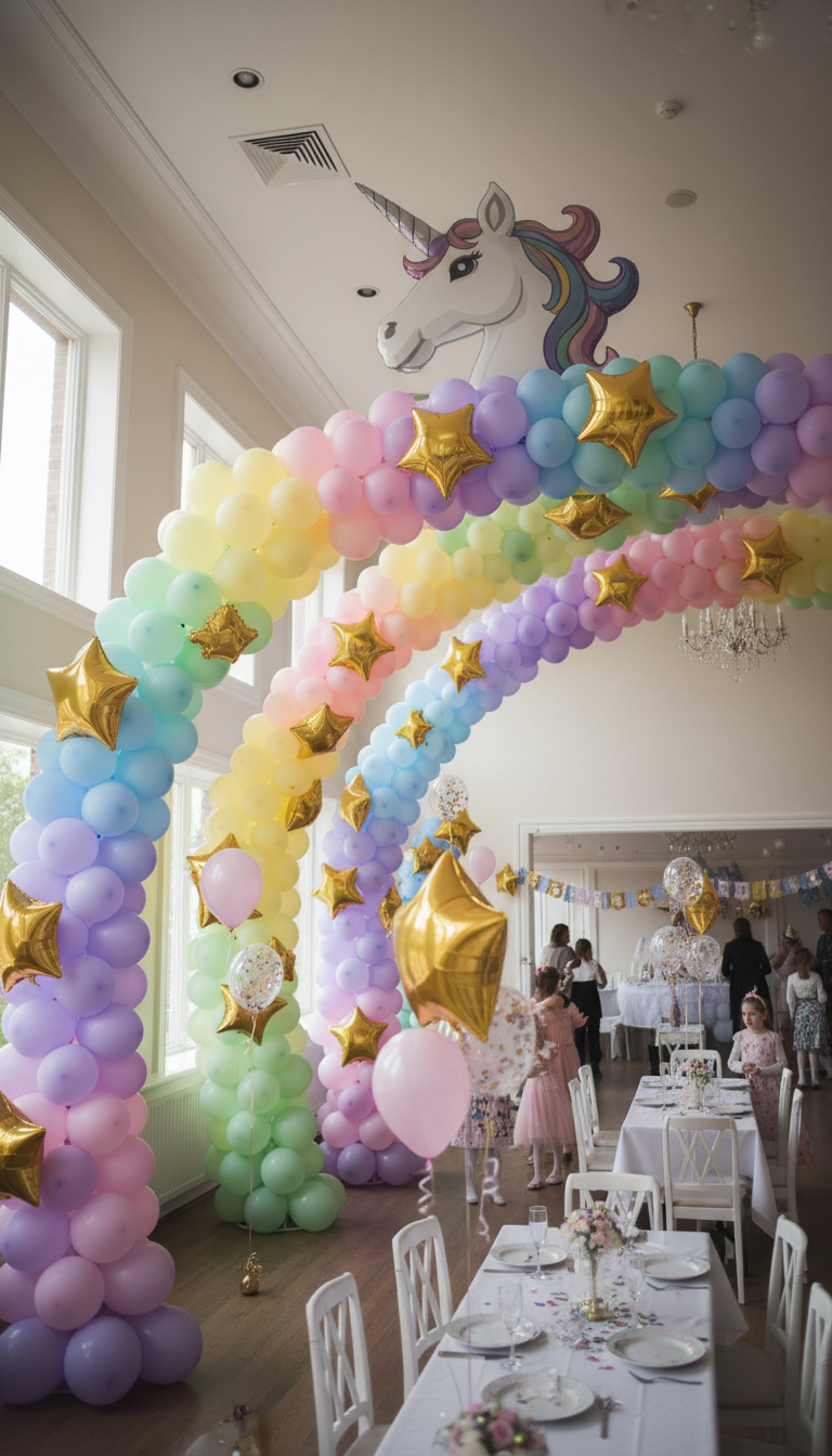 Unicorn Rainbow Balloon Arch