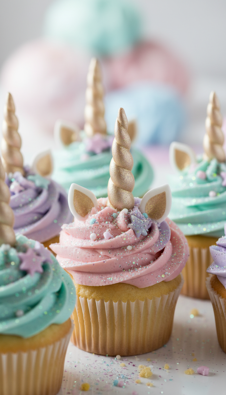 Enchanting Unicorn Horn Cupcake Toppers