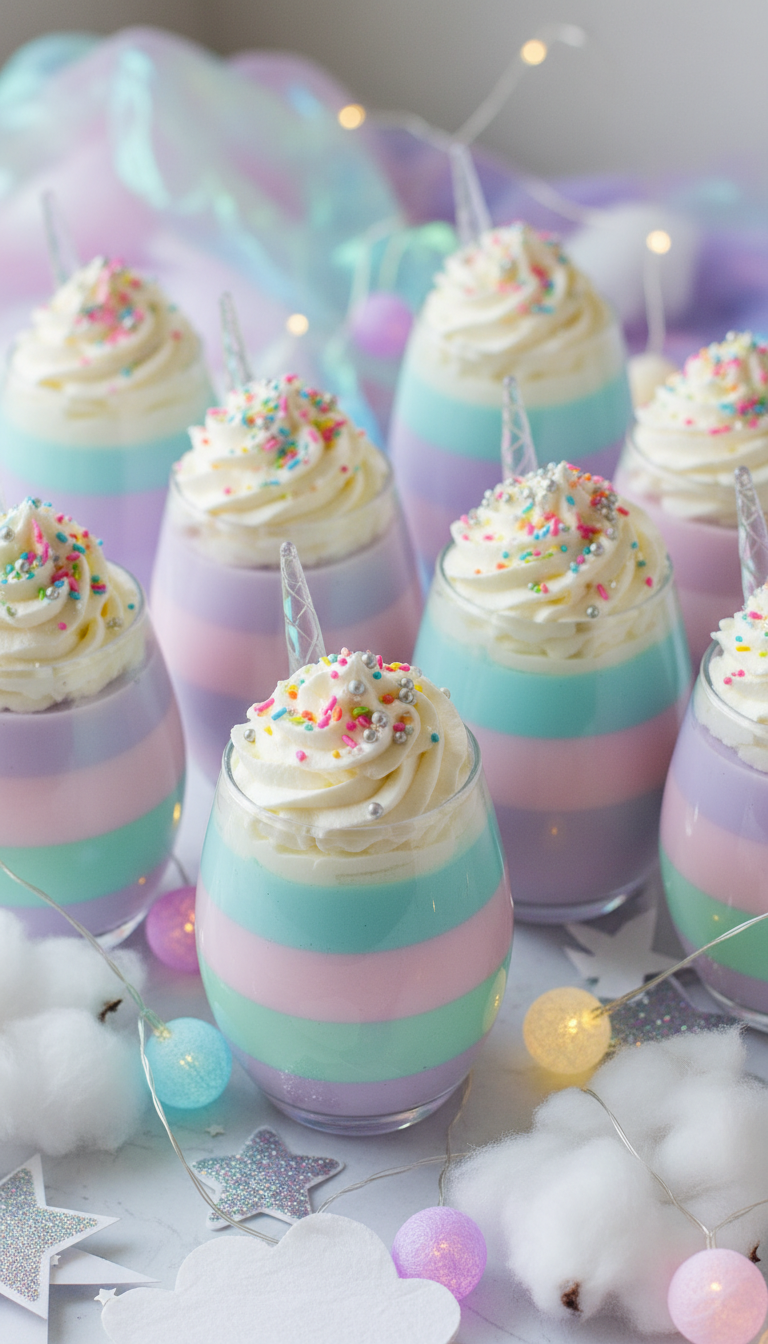 Magical Unicorn Pudding Cups