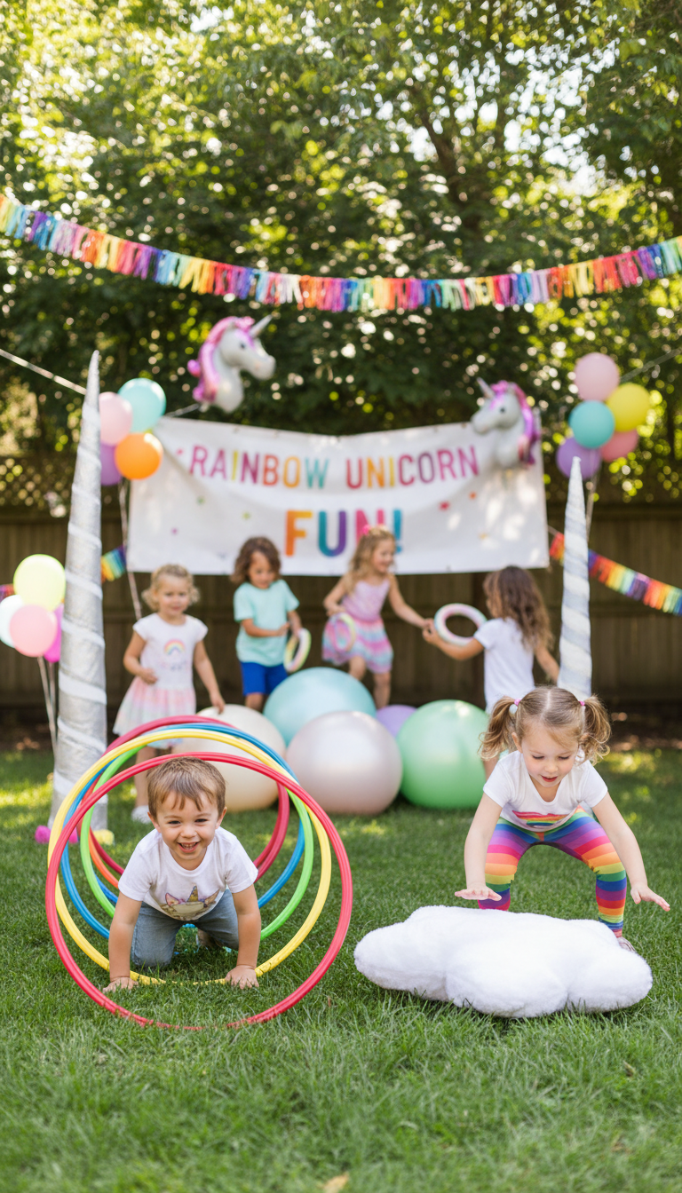 Rainbow Unicorn Obstacle Course