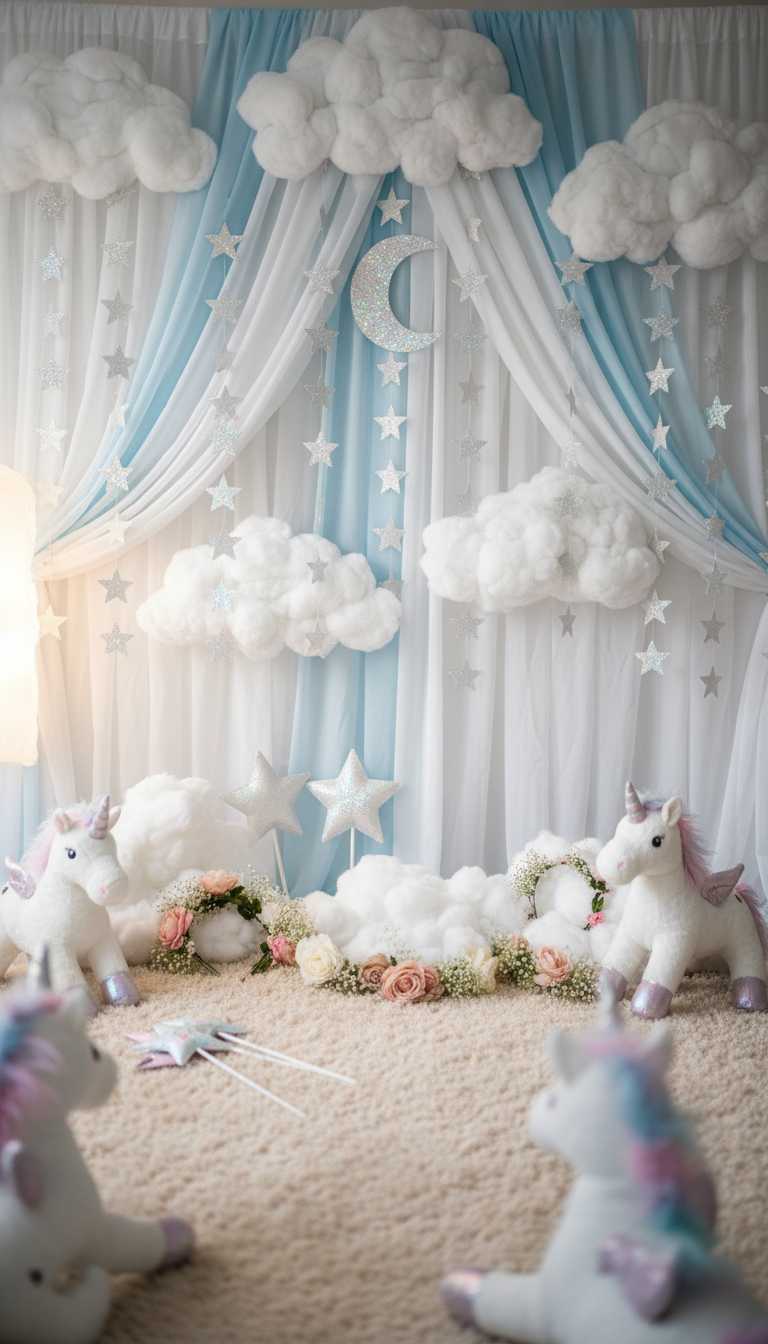 Cloud and Star Backdrop Photo Booth