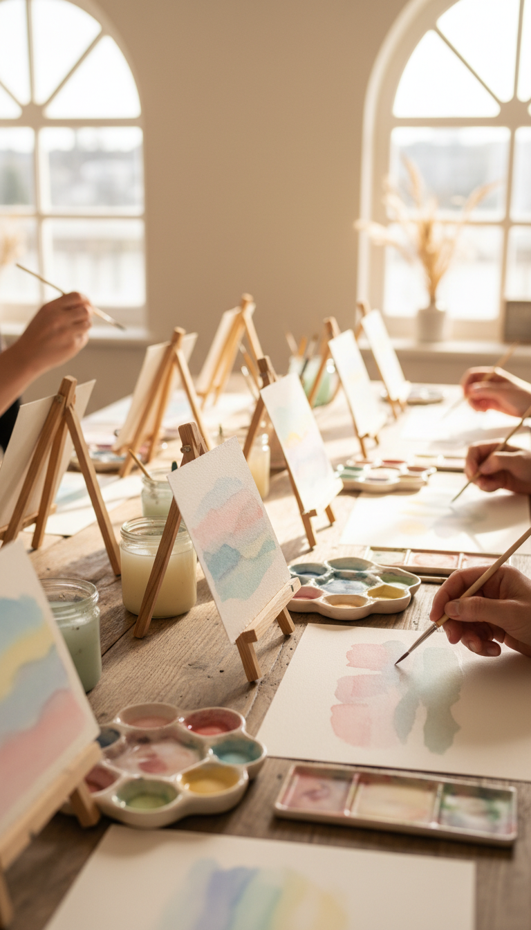 Whimsical Watercolor Canvas Station