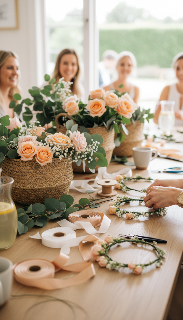 Peach and Blush Flower Crown Workshop