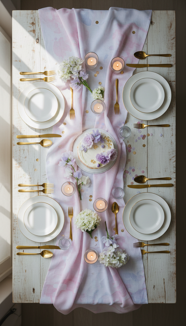 Watercolored Linen Table Runners