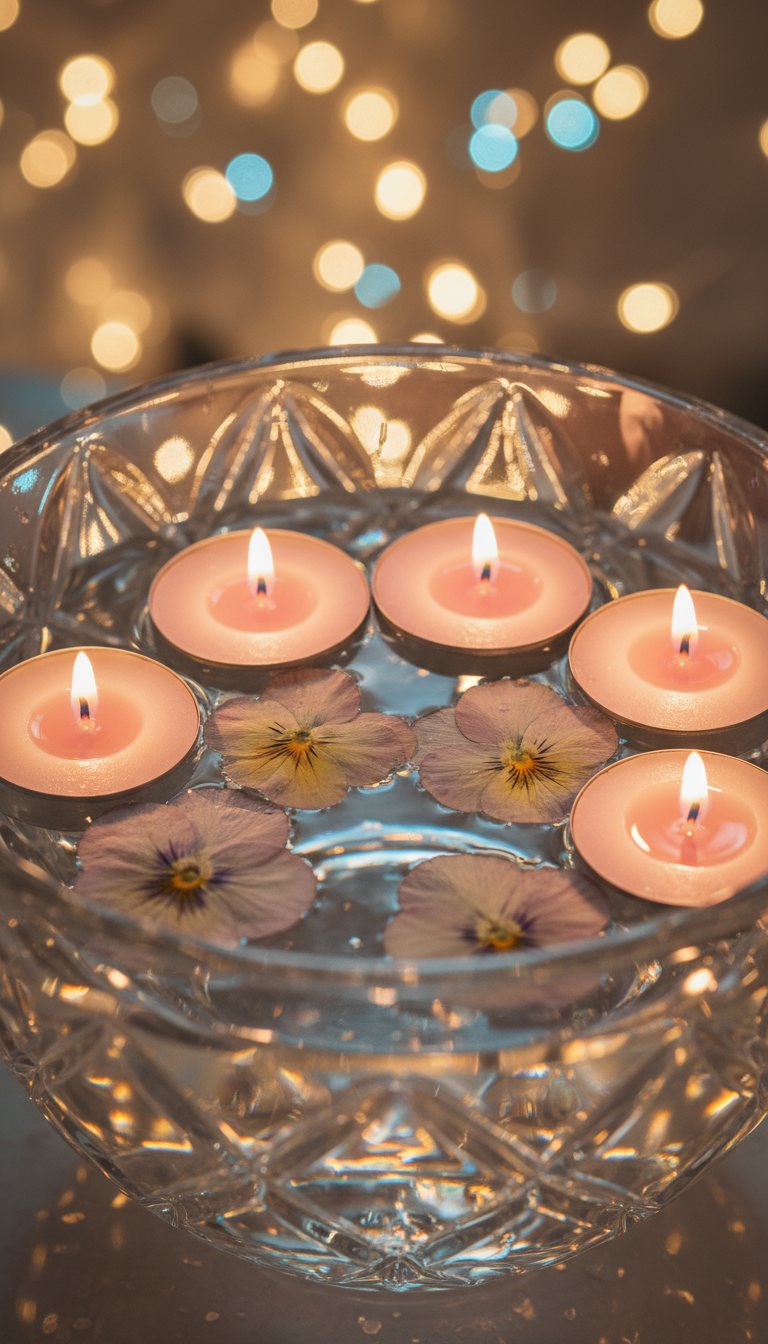 Pressed Flower Floating Candles