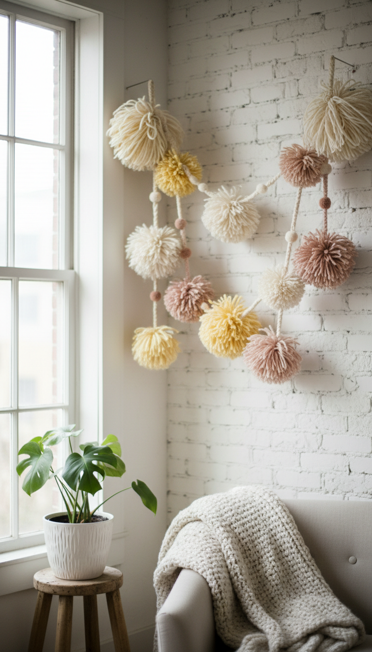 Fluffy Yarn Pom-Pom Garlands