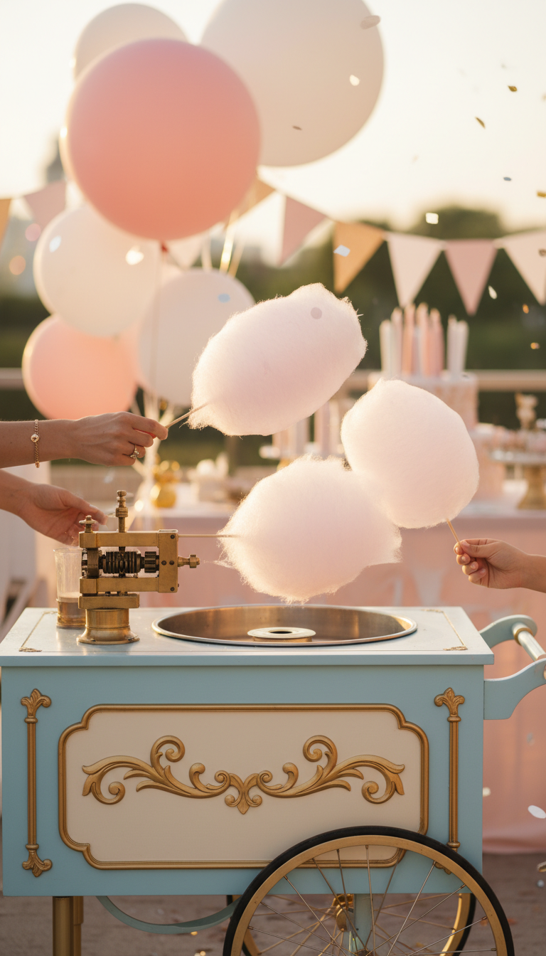 Vintage Pastel Cotton Candy Cart