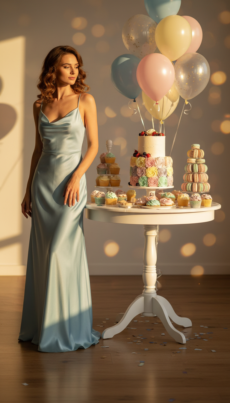 Sky Blue Satin Slip