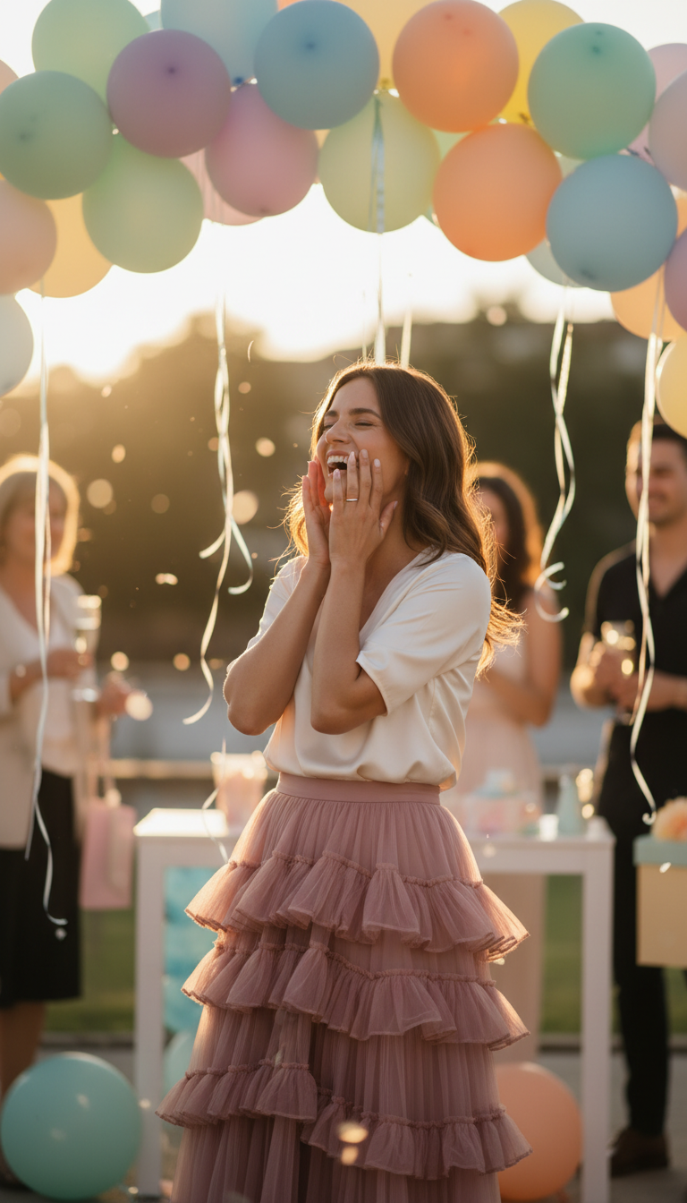 Dusty Rose Tiered Midi Skirt