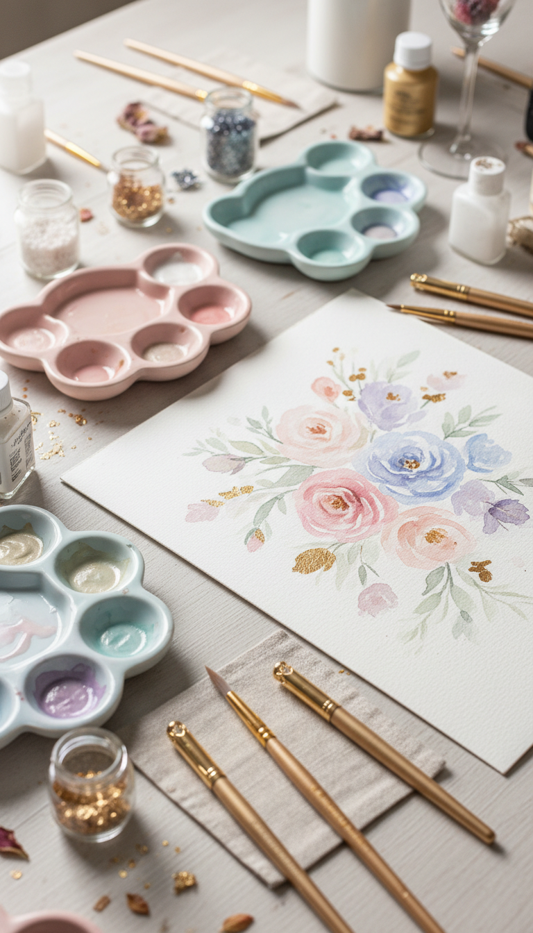 Watercolor Canvas Painting Station