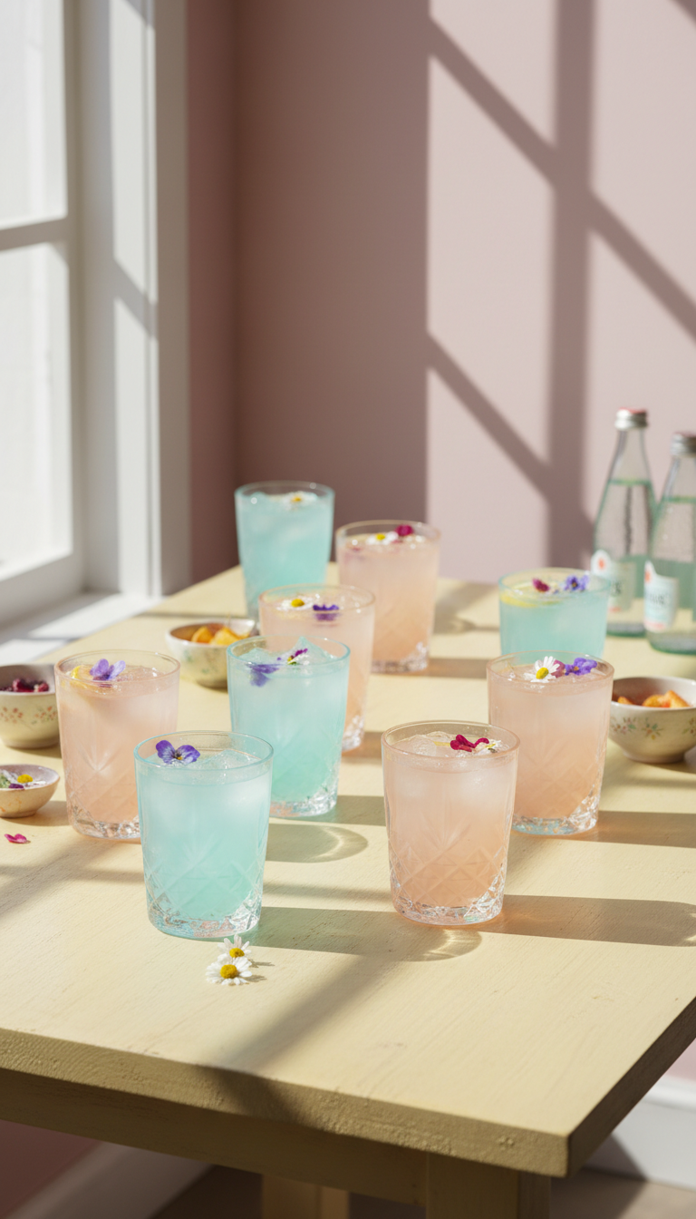 Buttercream and Powder Blue Mocktail Bar