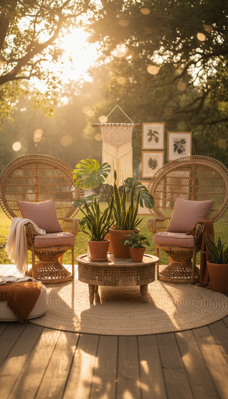 Dusty Rose and Sage Bohemian Lounge