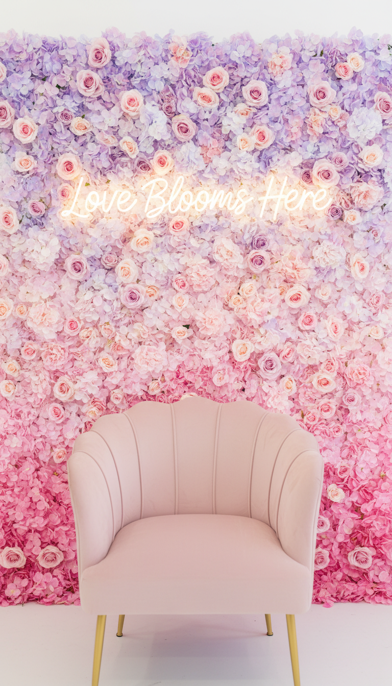 Rainbow Pastel Flower Wall Photobooth