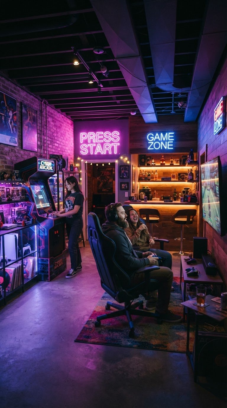 Glow-in-the-Dark Neon Arcade