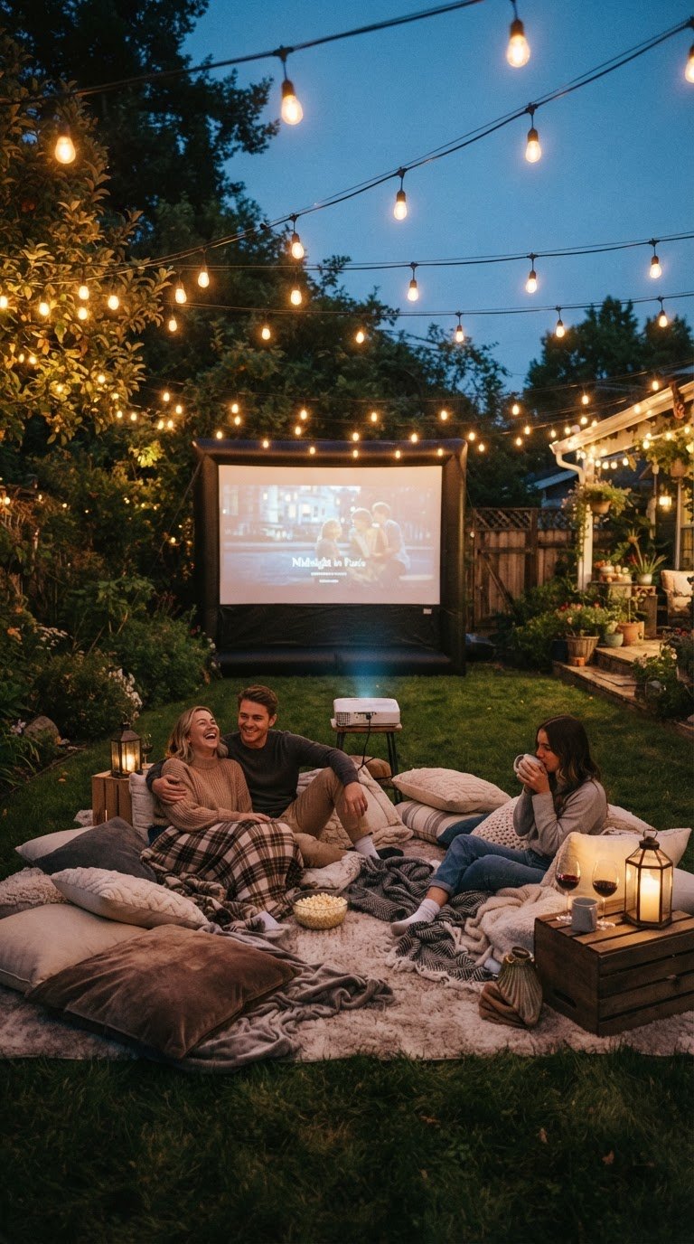 Cozy Outdoor Cinema Oasis