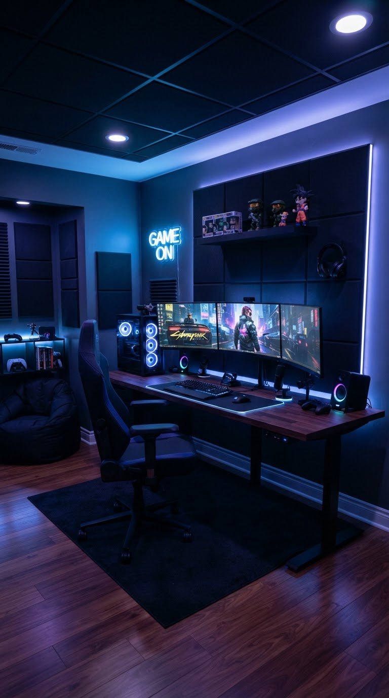 Sleek and Modern Gamer Haven