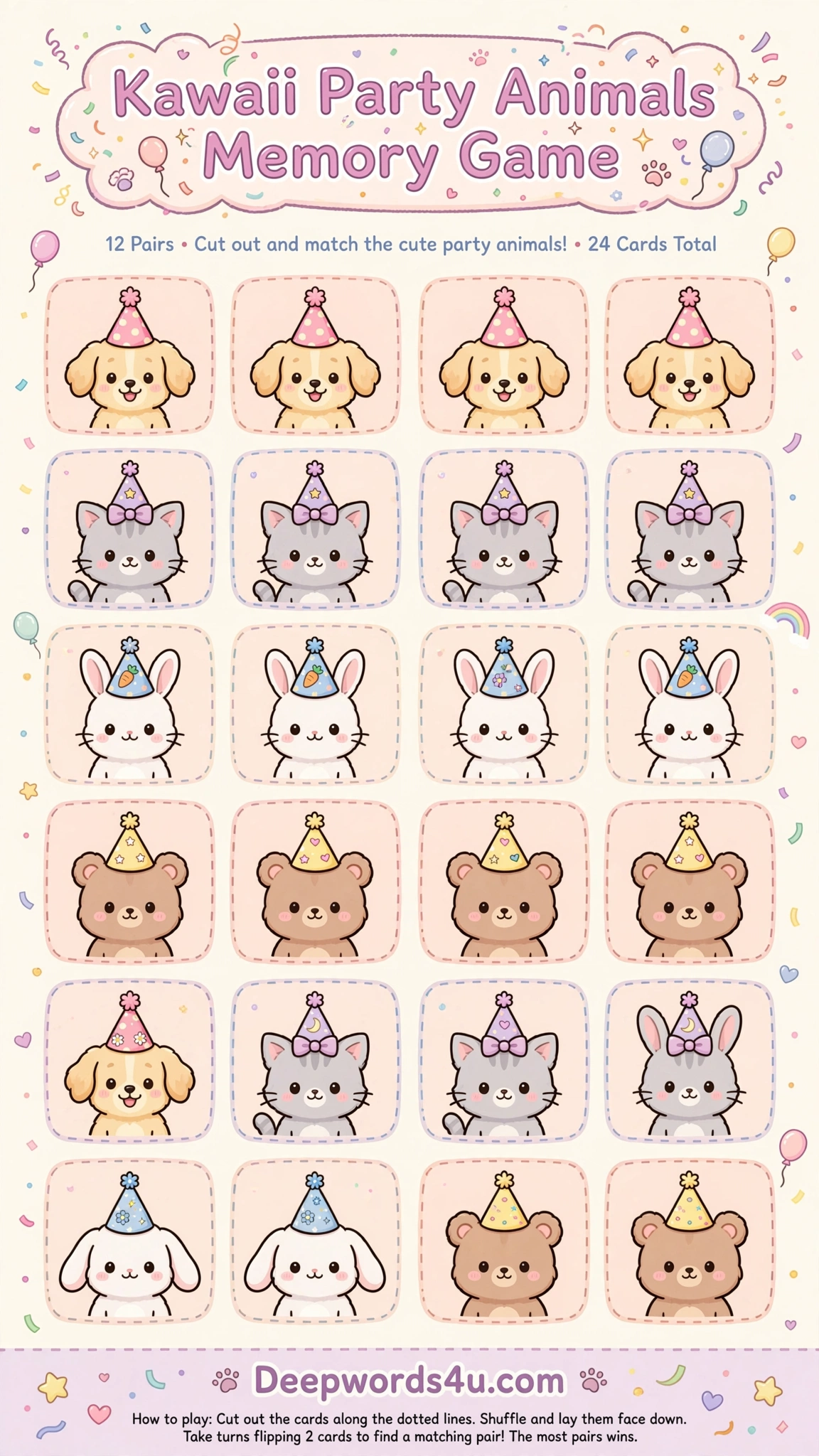 kawaii_party_animals_memory_game_sheet.webp