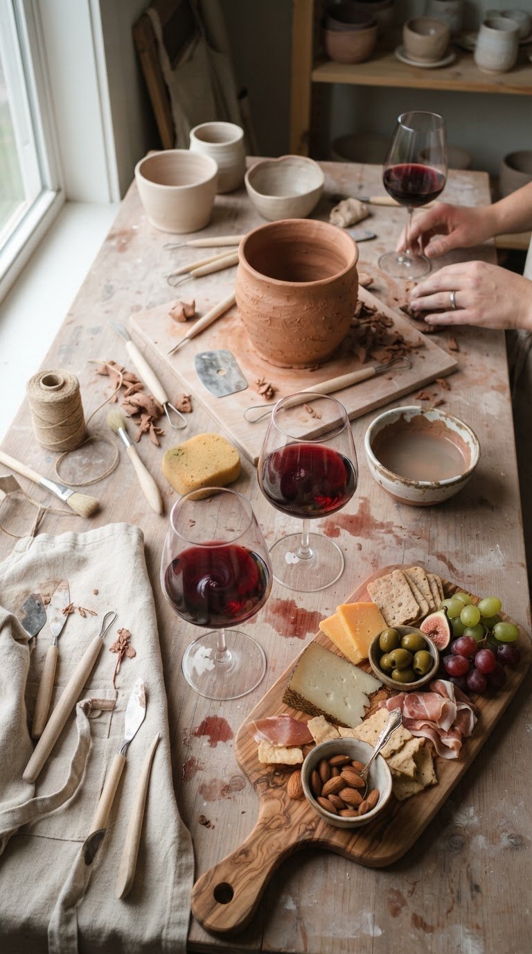 Curated Wine and Clay Workshop