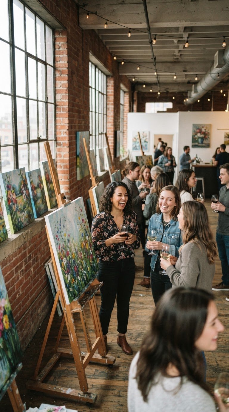 Immersive 'Paint & Sip' Art Studio Soirée