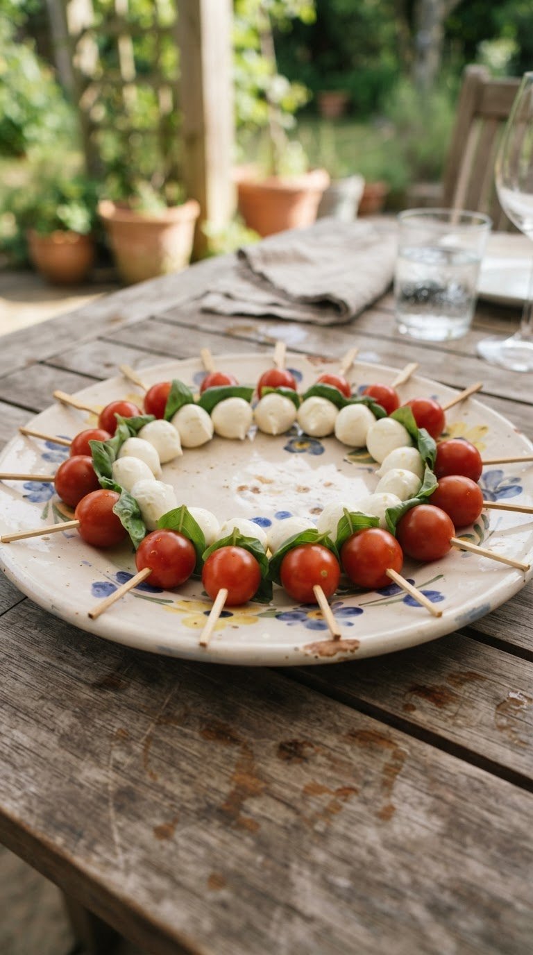 Clown-Nose Cherry Tomato and Bocconcini Skewers