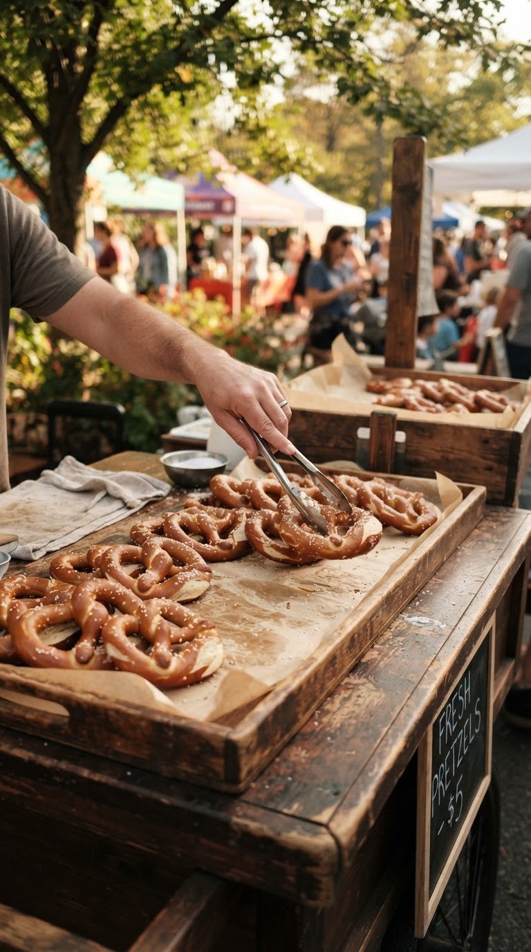 The Warm Sourdough Carnival Pretzel Cart Experience