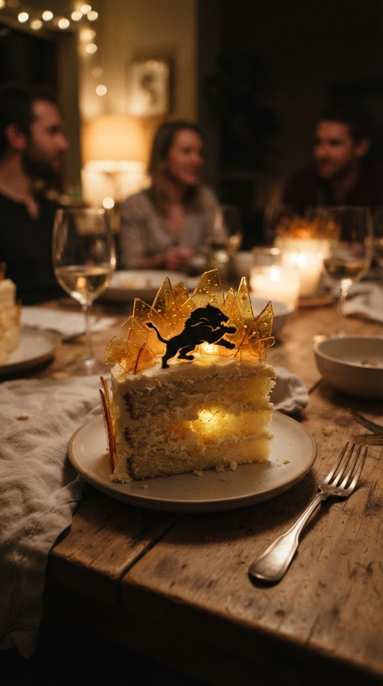 The Backlit Isomalt Ring of Fire and Lion Stencil