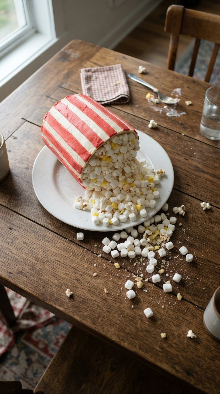 The Trompe-l’œil Striped Popcorn Bucket Spill
